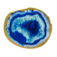 Glass pane agate look blue